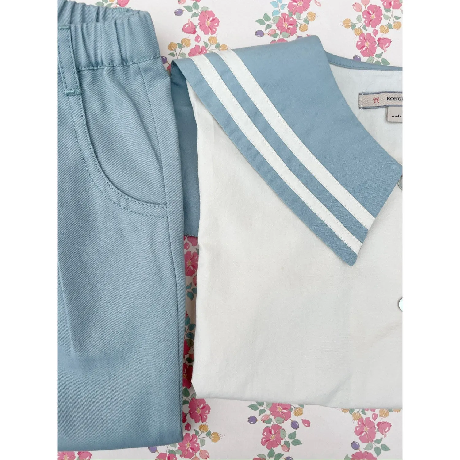 Konges Sljd Ashley Blue Celebration Sailor Shirt GOTS