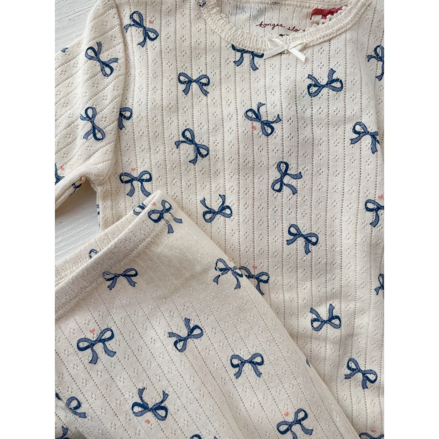 Konges Sljd Bow Bleu Minnie Bodysuit Ls Gots