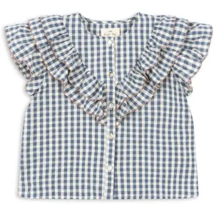 Konges Sljd Captains Blue Check Kim Frill Shirt
