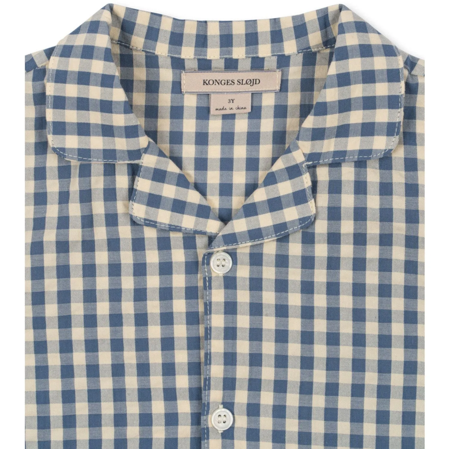 Konges Sljd Captains Blue Check Kim Ss Shirt Gots