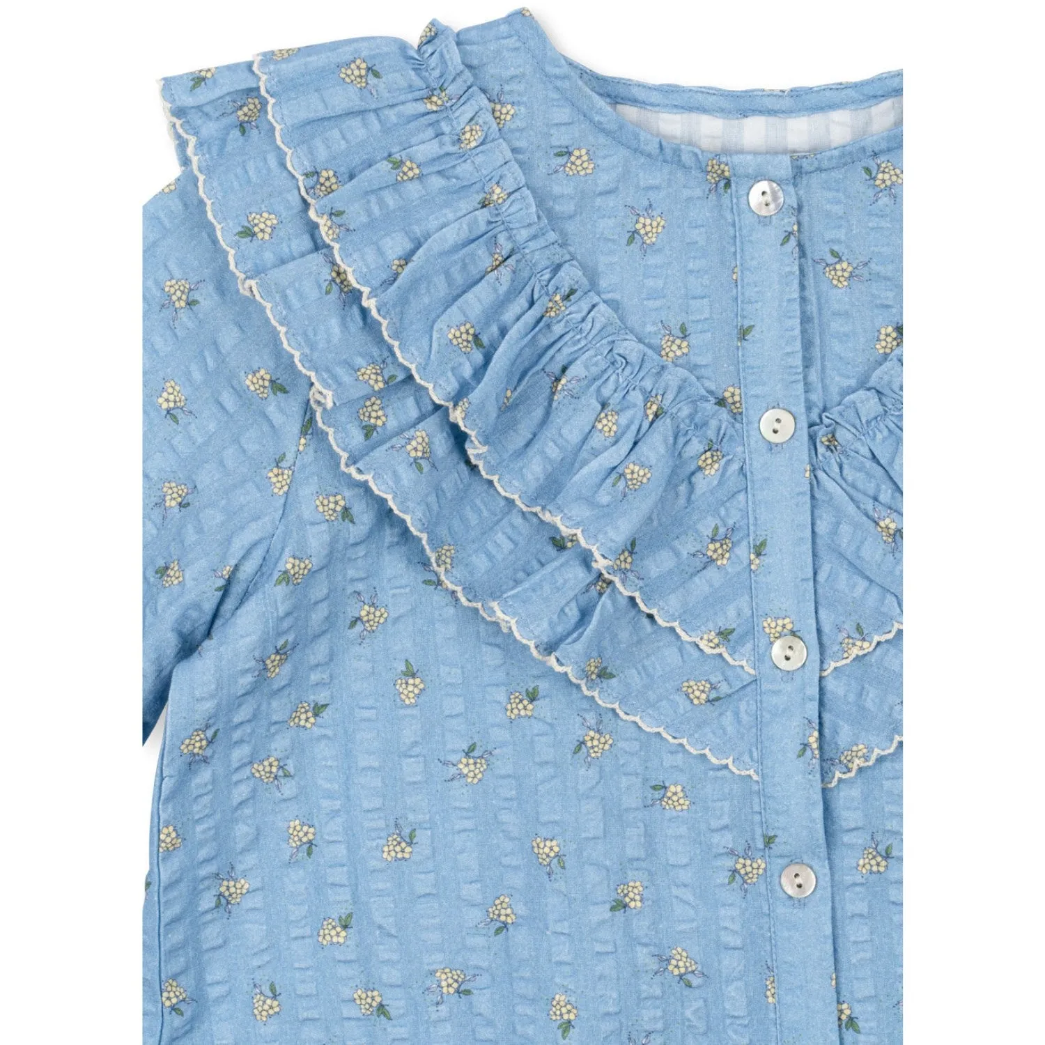 Konges Sljd Carlie Blue Kim Frill Blouse Gots