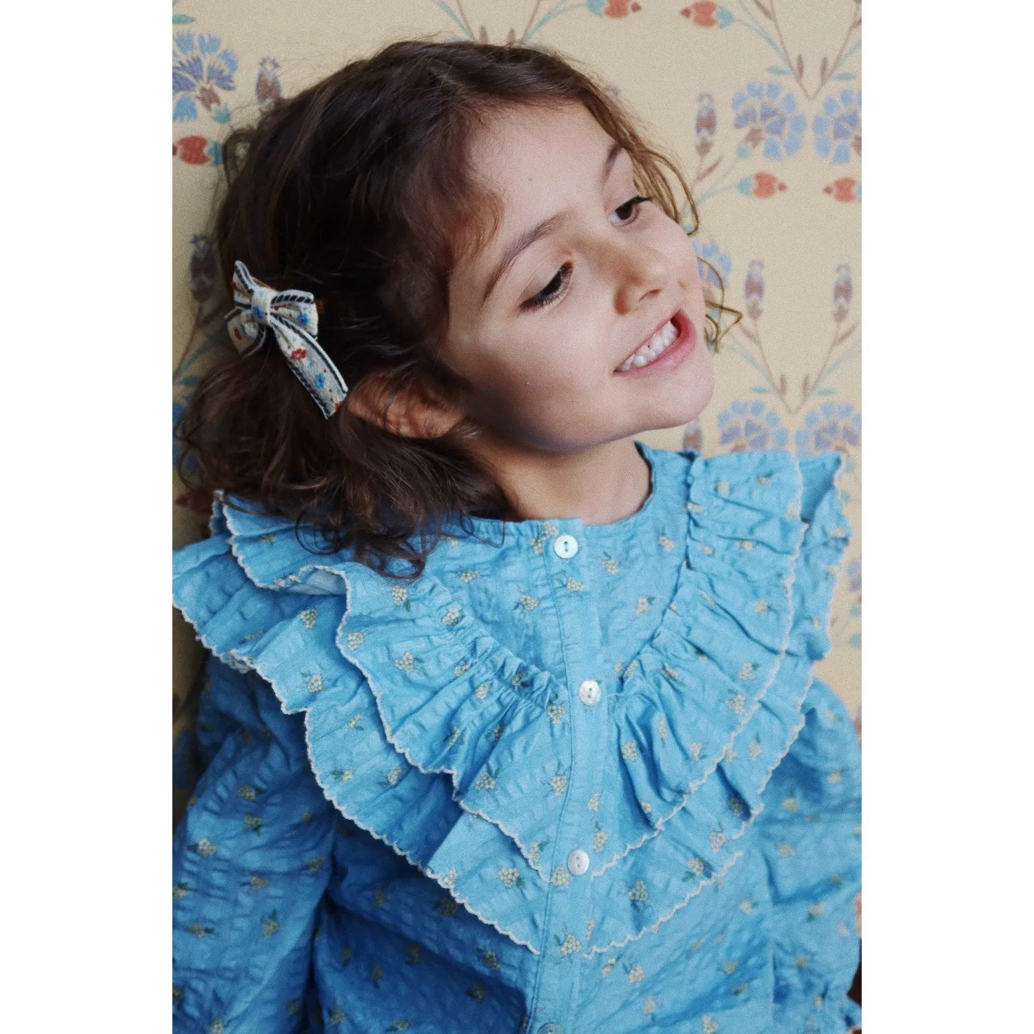 Konges Sljd Carlie Blue Kim Frill Blouse Gots