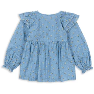 Konges Sljd Carlie Blue Kim Frill Blouse Gots