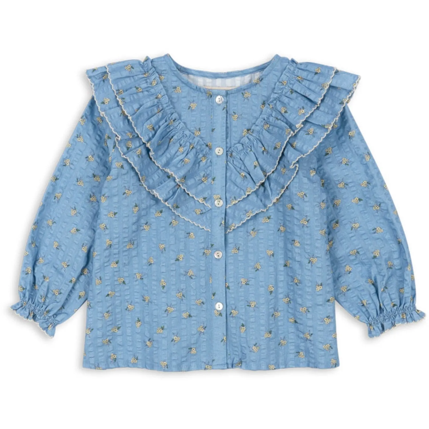 Konges Sljd Carlie Blue Kim Frill Blouse Gots