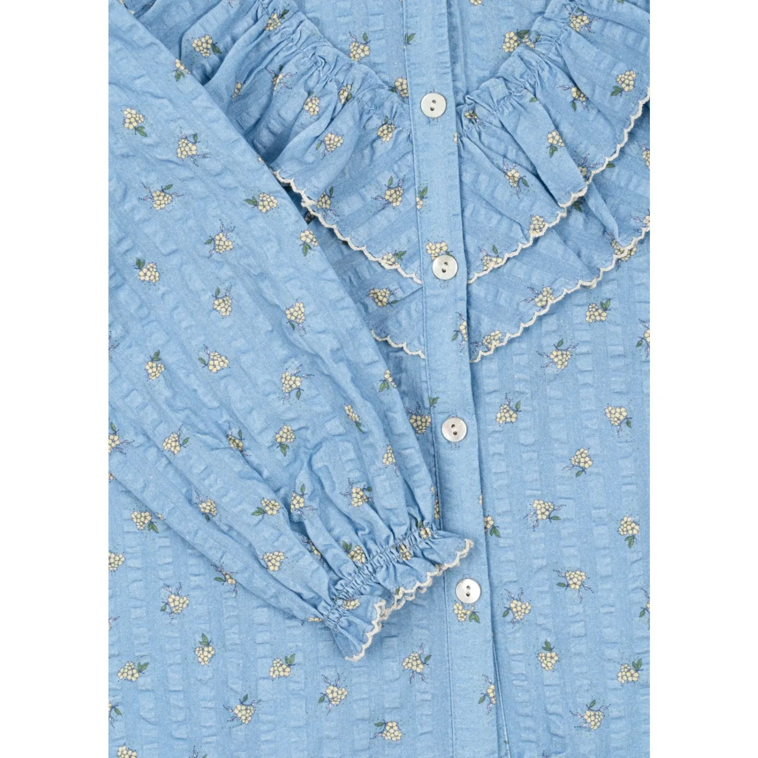 Konges Sljd Carlie Blue Kim Frill Blouse Gots