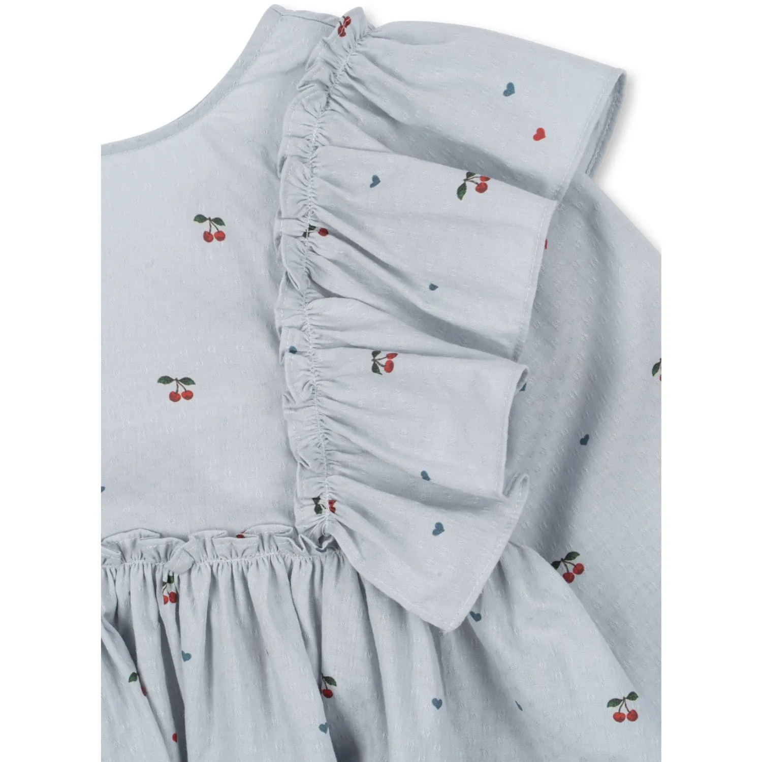 Konges Sljd Cherry Blue Coeur Evia Ls Bow Dress Gots