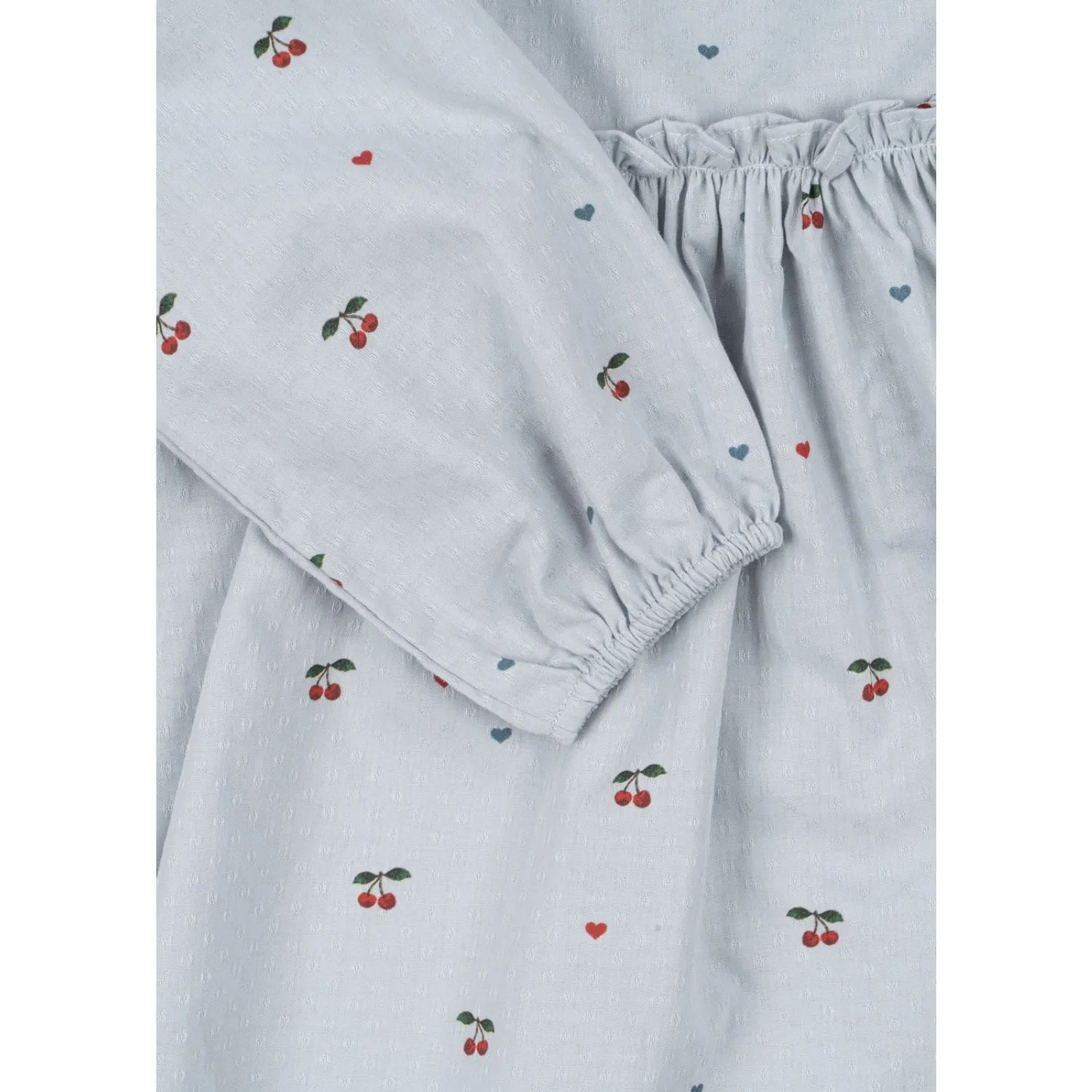 Konges Sljd Cherry Blue Coeur Evia Ls Bow Dress Gots