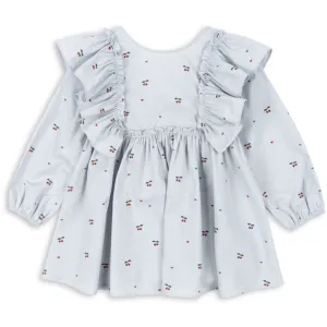 Konges Sljd Cherry Blue Coeur Evia Ls Bow Dress Gots
