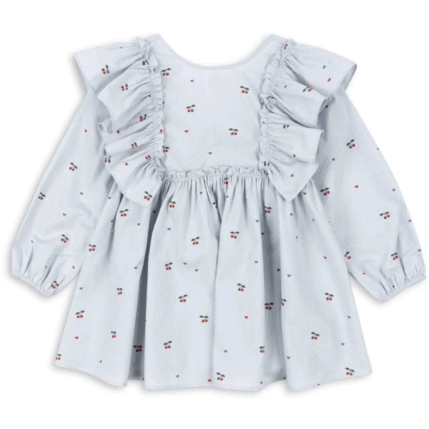 Konges Sljd Cherry Blue Coeur Evia Ls Bow Dress Gots