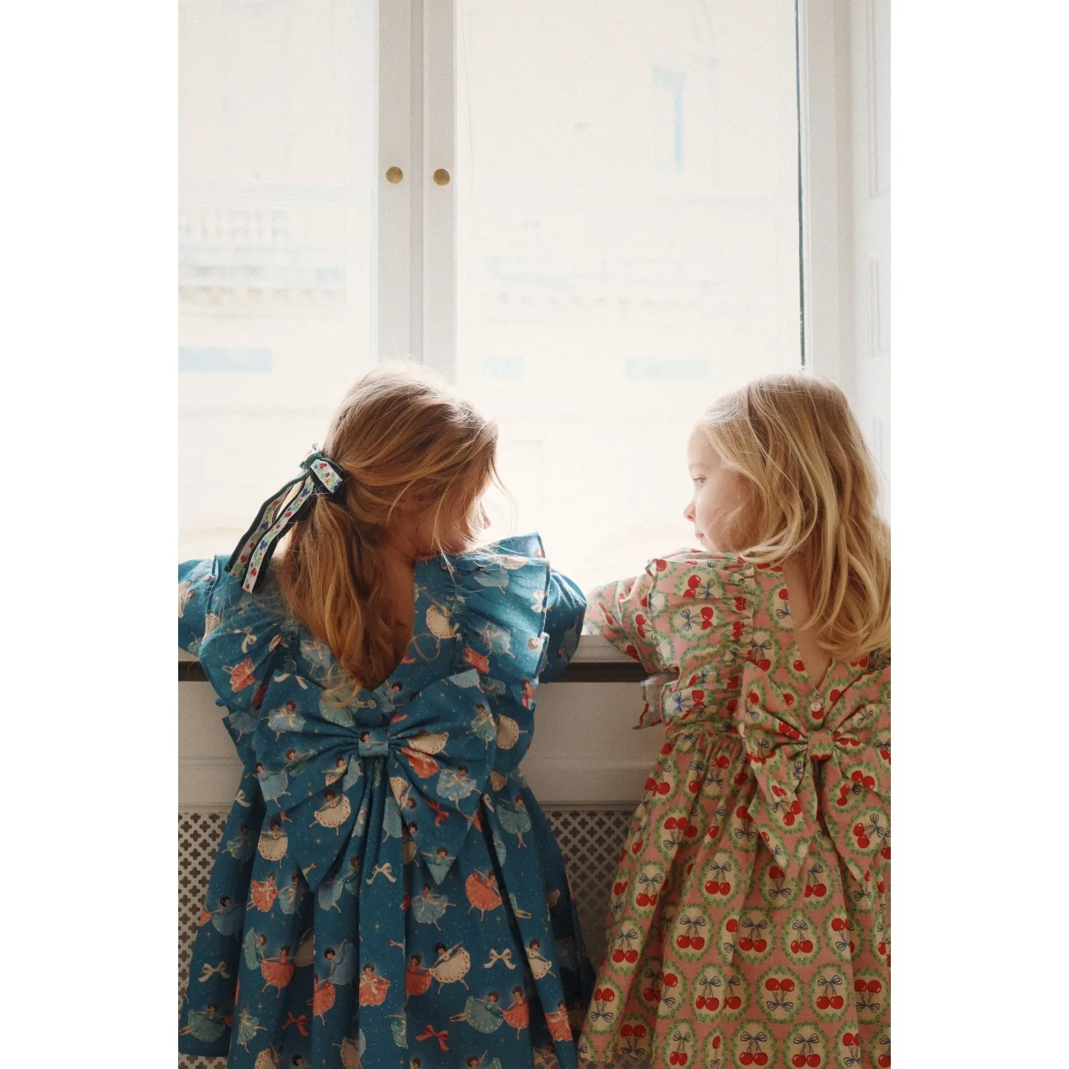 Konges Sljd Cherry Bow Evia Ls Bow Dress Gots