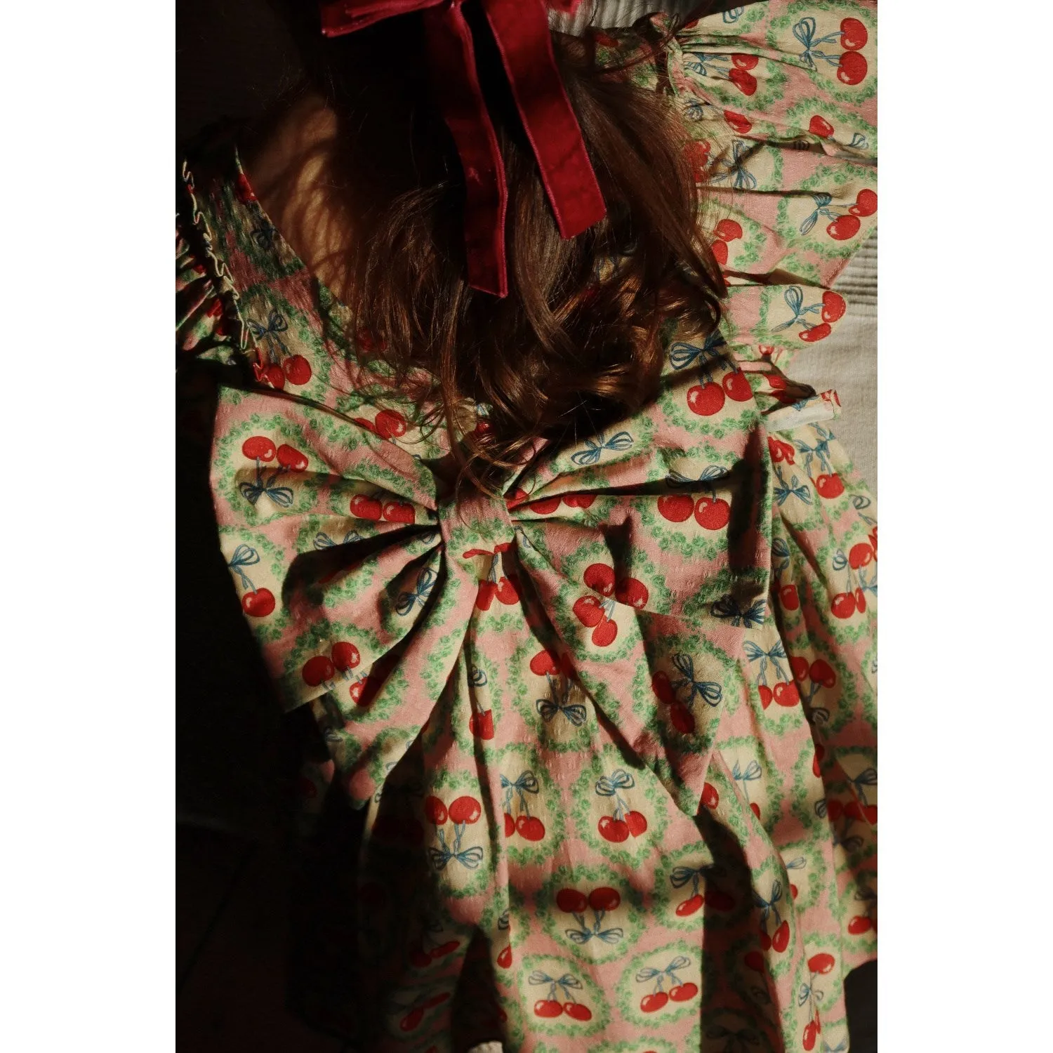Konges Sljd Cherry Bow Evia Ls Bow Dress Gots