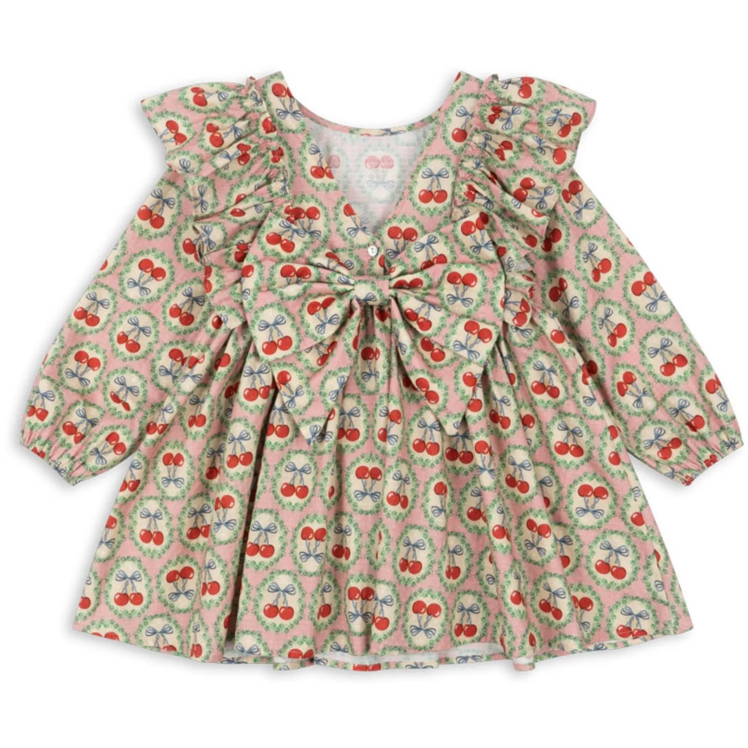 Konges Sljd Cherry Bow Evia Ls Bow Dress Gots