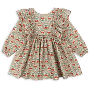 Konges Sljd Cherry Bow Evia Ls Bow Dress Gots