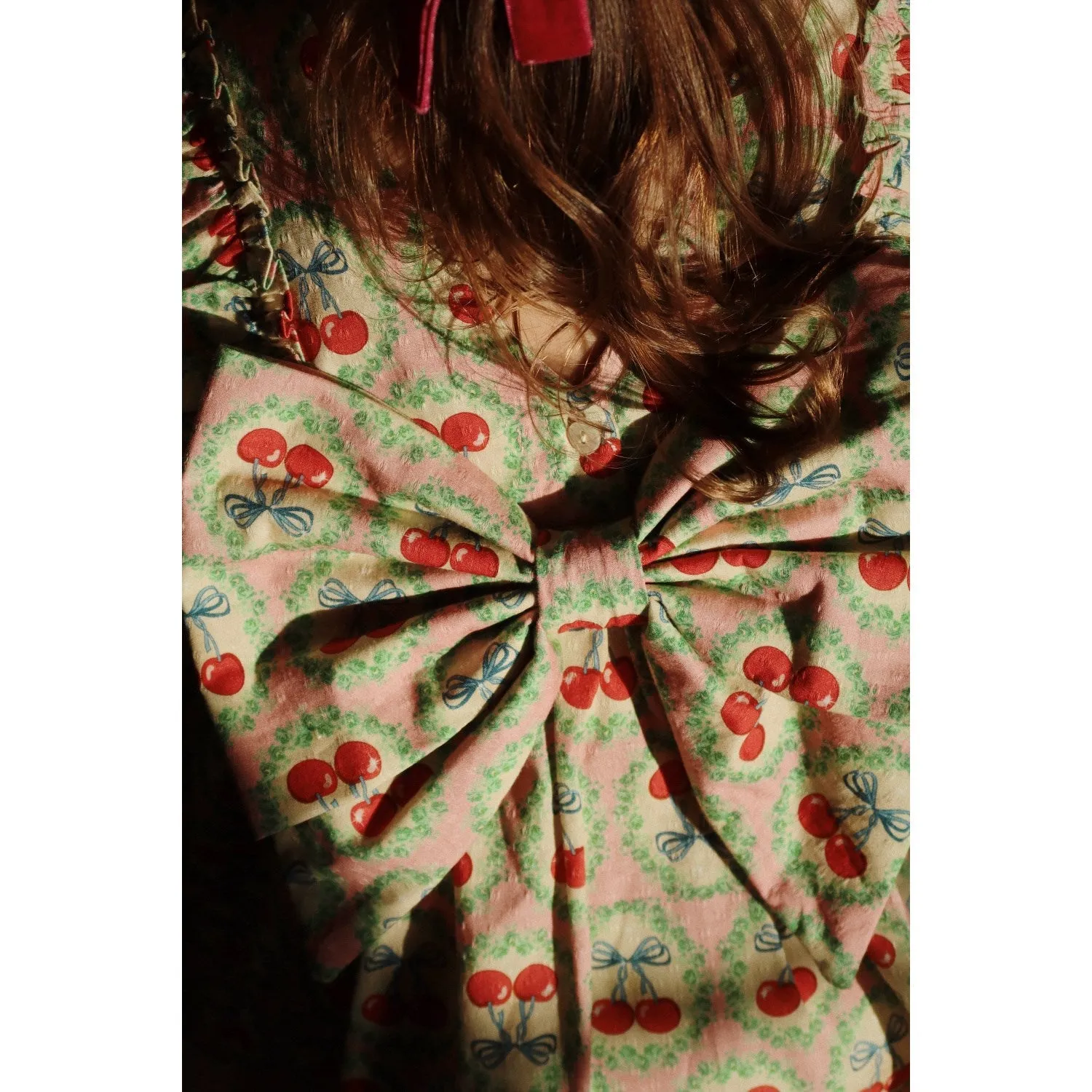 Konges Sljd Cherry Bow Evia Ls Bow Dress Gots