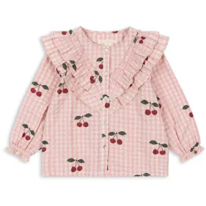 Konges Sljd Cherry Check Kim Frill Blouse Gots