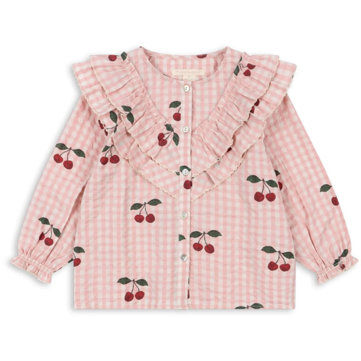 Konges Sljd Cherry Check Kim Frill Blouse Gots