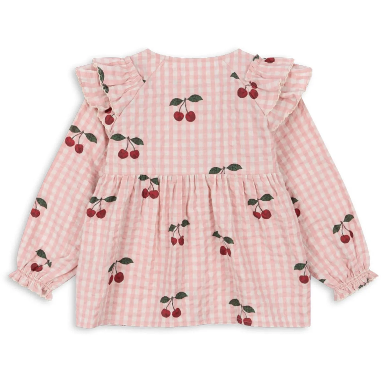 Konges Sljd Cherry Check Kim Frill Blouse Gots