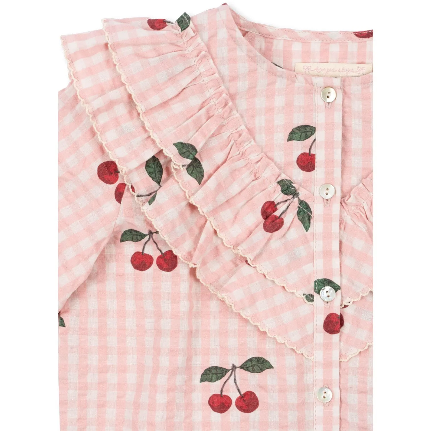 Konges Sljd Cherry Check Kim Frill Blouse Gots