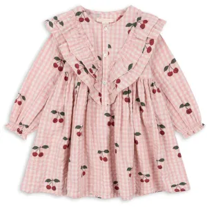 Konges Sljd Cherry Check Kim Frill Dress Gots
