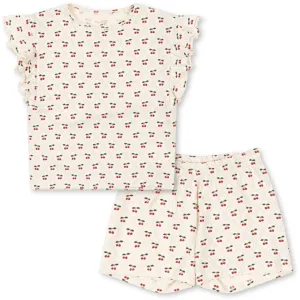 Konges Sljd Cherry Motif Lin Frill Set Gots