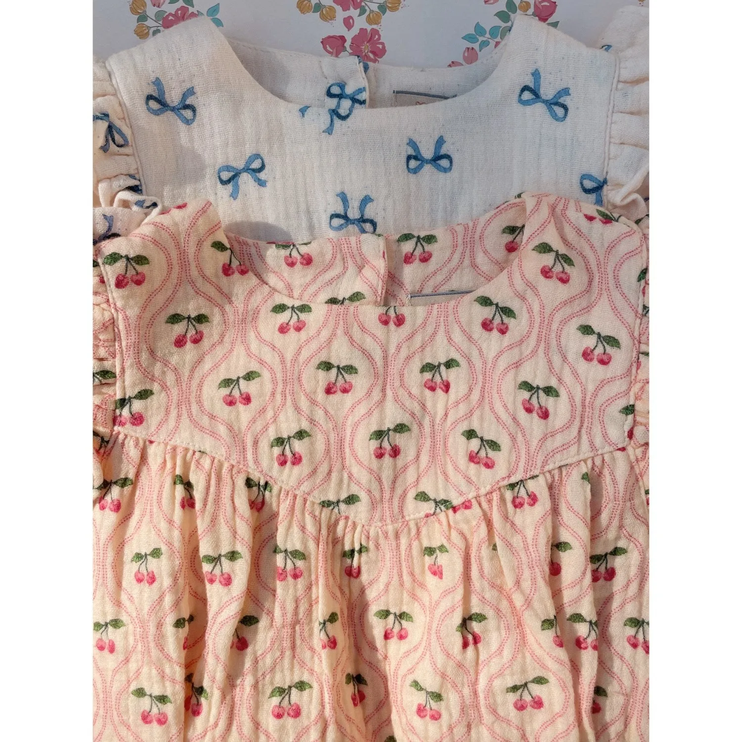 Konges Sljd Cherry Pink Motif Coco Romper Gots