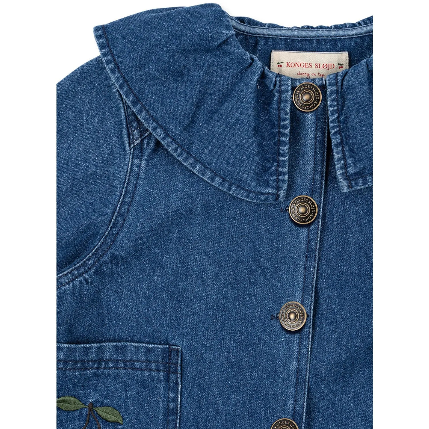 Konges Sljd Denim Blue Cherry Magot Denim Shirt Gots