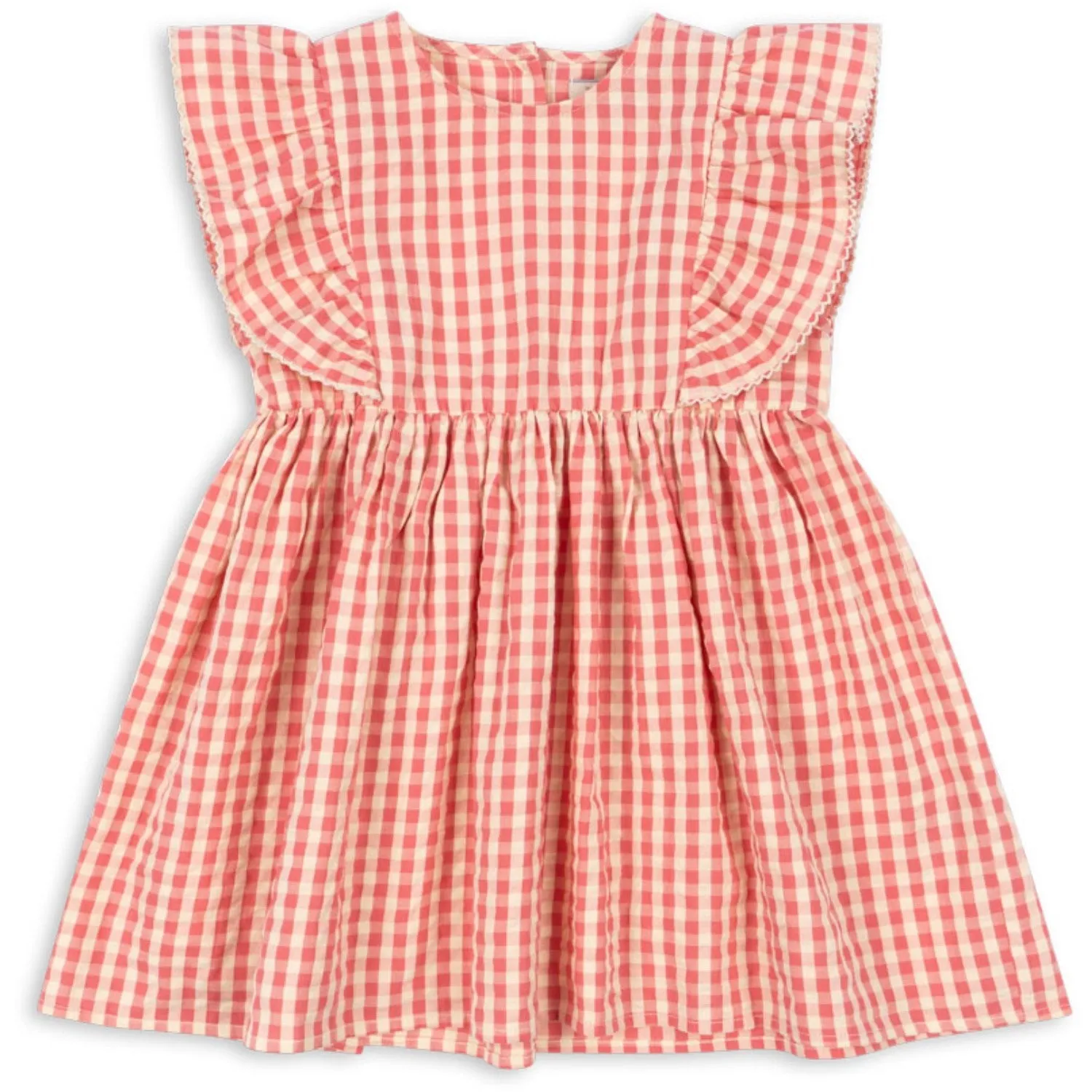 Konges Sljd Flamingo Plume Check Kim Frill Dress Gots