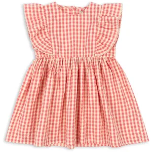 Konges Sljd Flamingo Plume Check Kim Frill Dress Gots