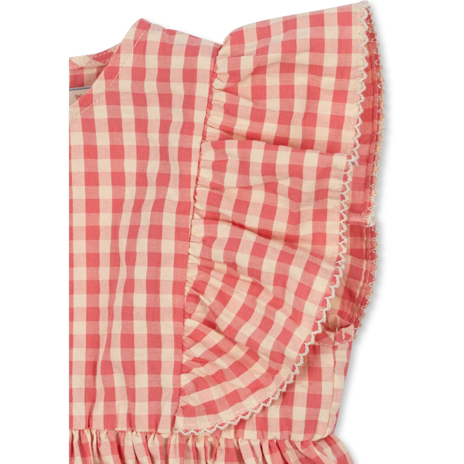 Konges Sljd Flamingo Plume Check Kim Frill Dress Gots