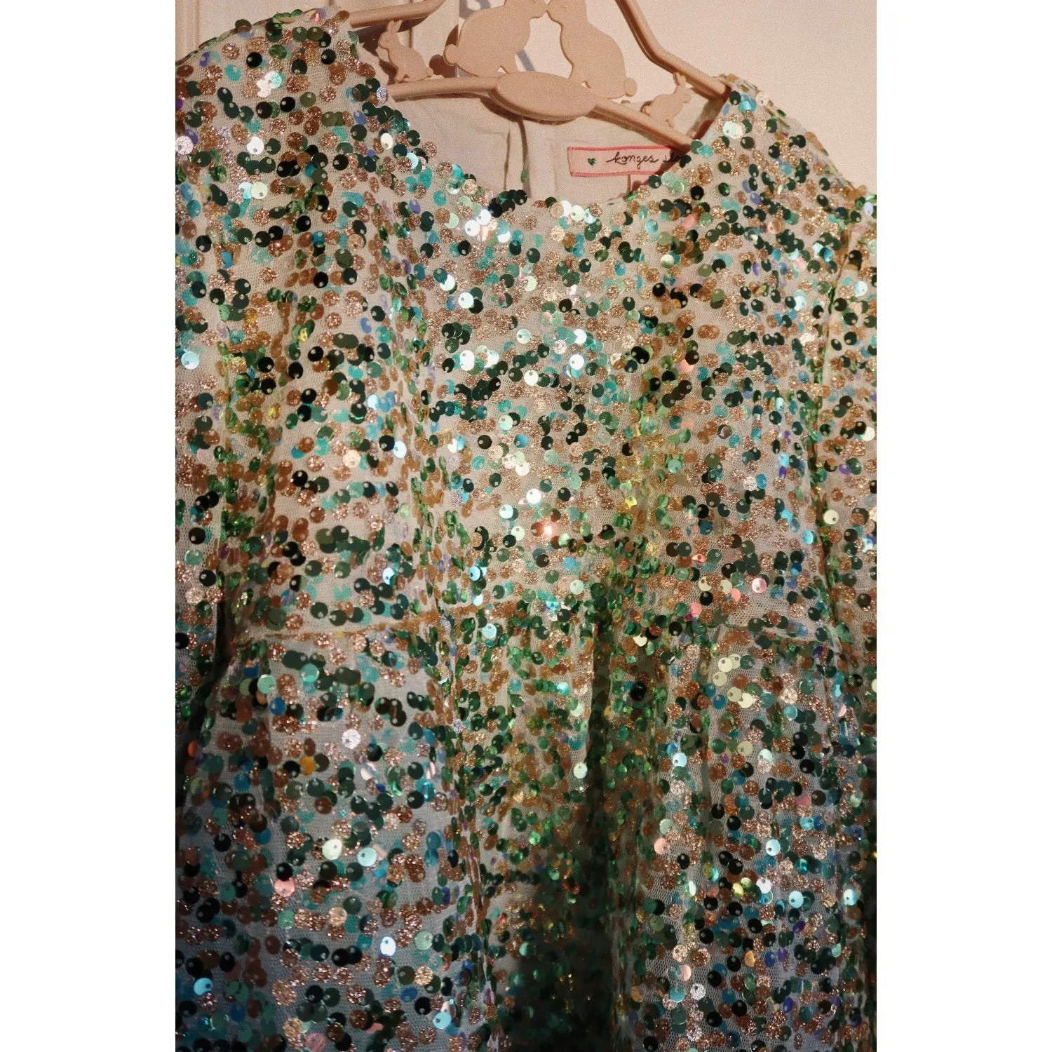 Konges Sljd Green Lila Sequins Dress