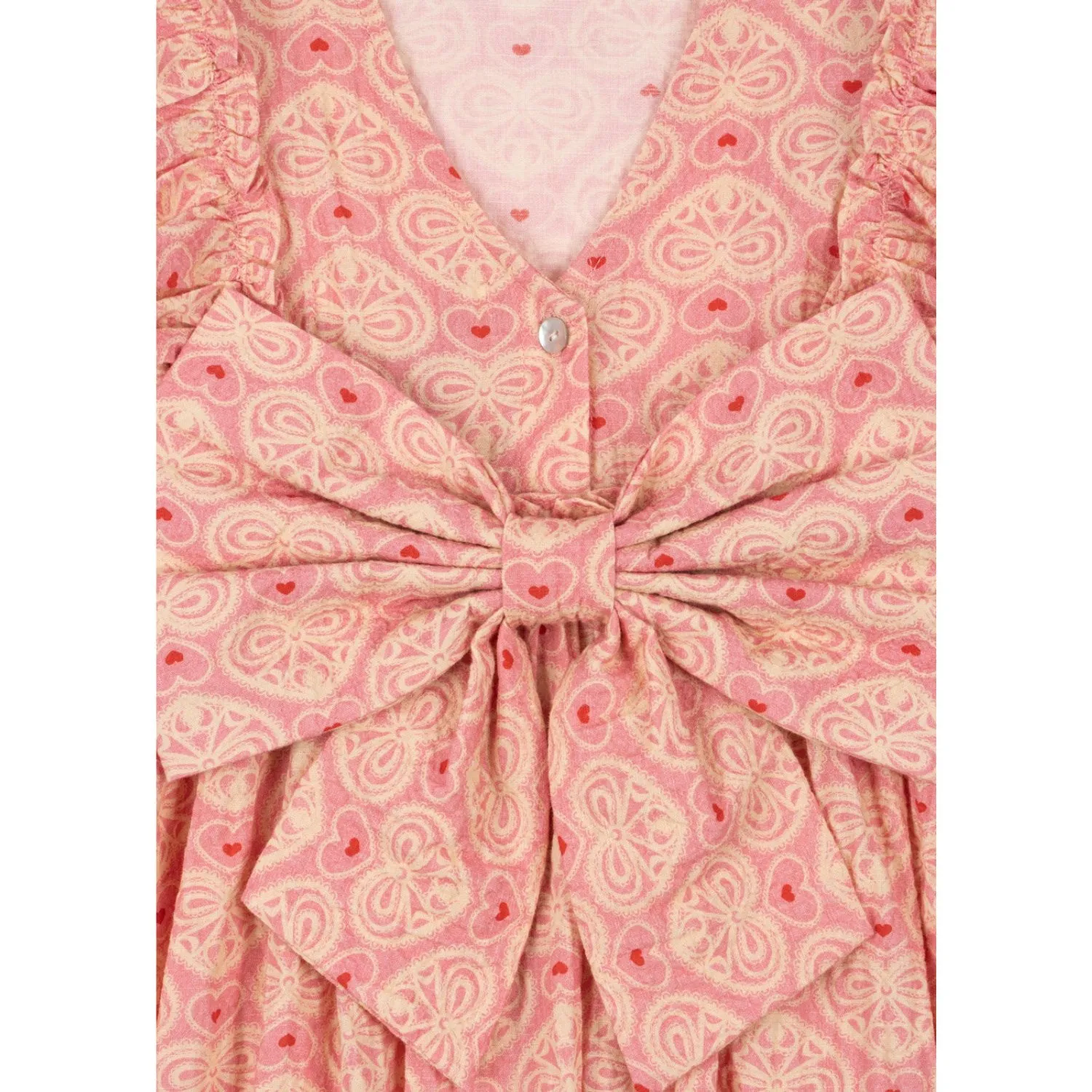 Konges Sljd Lacy Pink Ava Bow Dress Gots