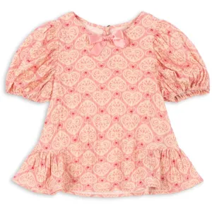 Konges Sljd Lacy Pink Ava Ss Blouse Gots