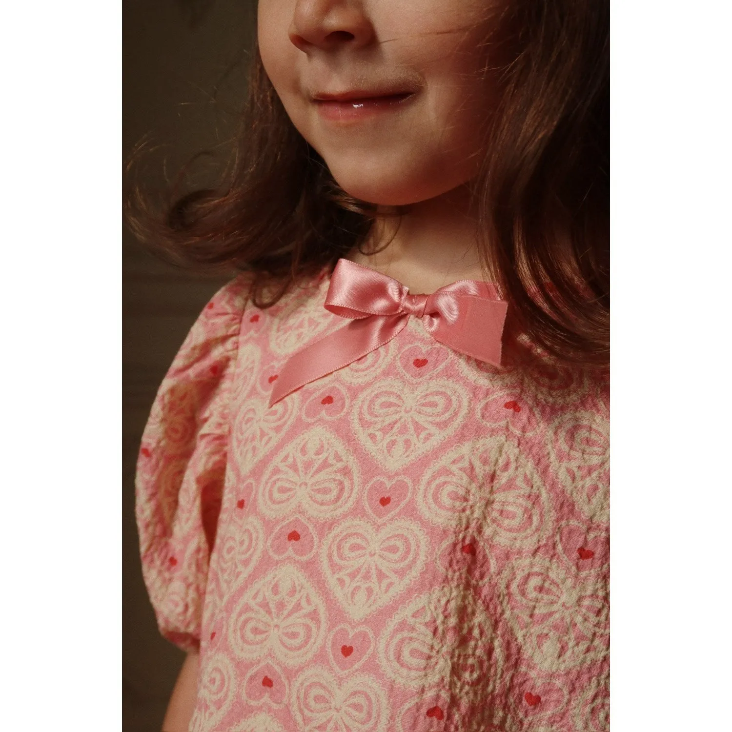 Konges Sljd Lacy Pink Ava Ss Blouse Gots