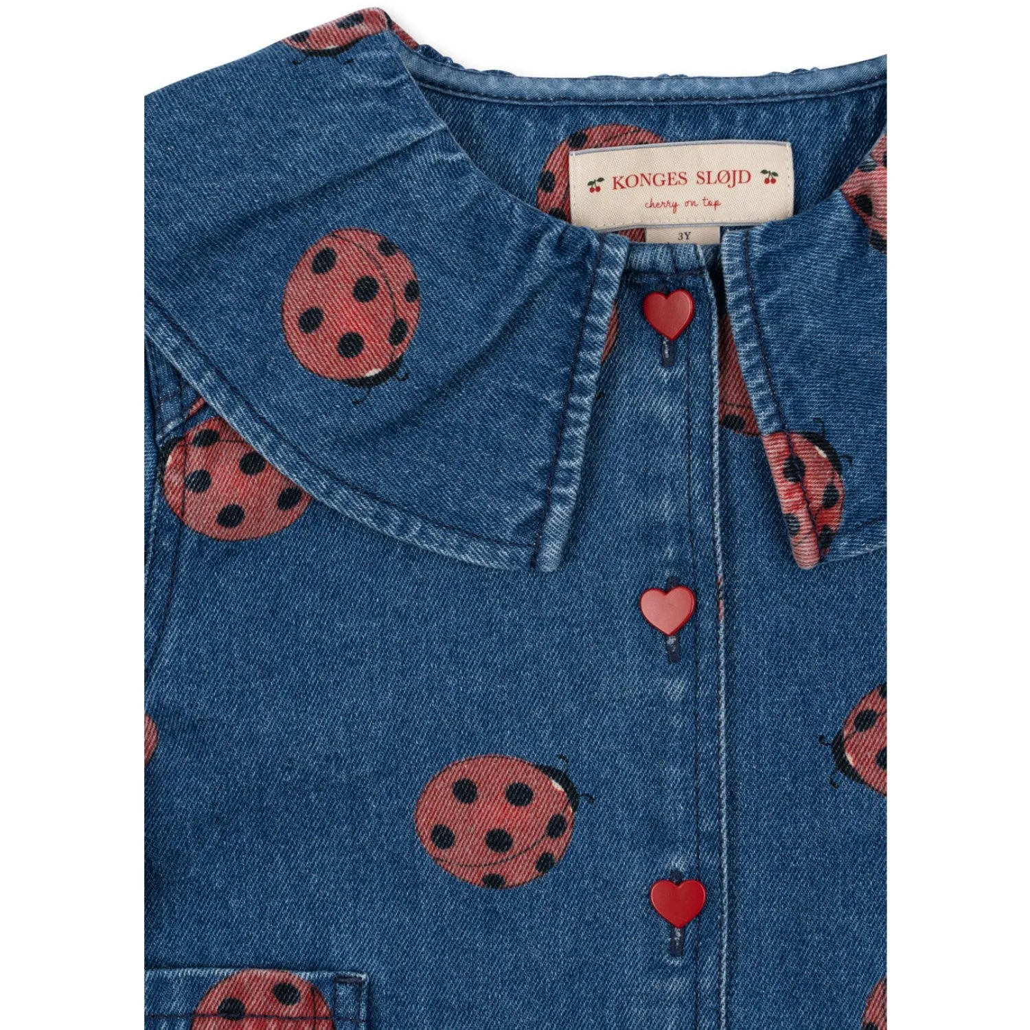 Konges Sljd Ladybug Magot Ladybug Denim Shirt Gots