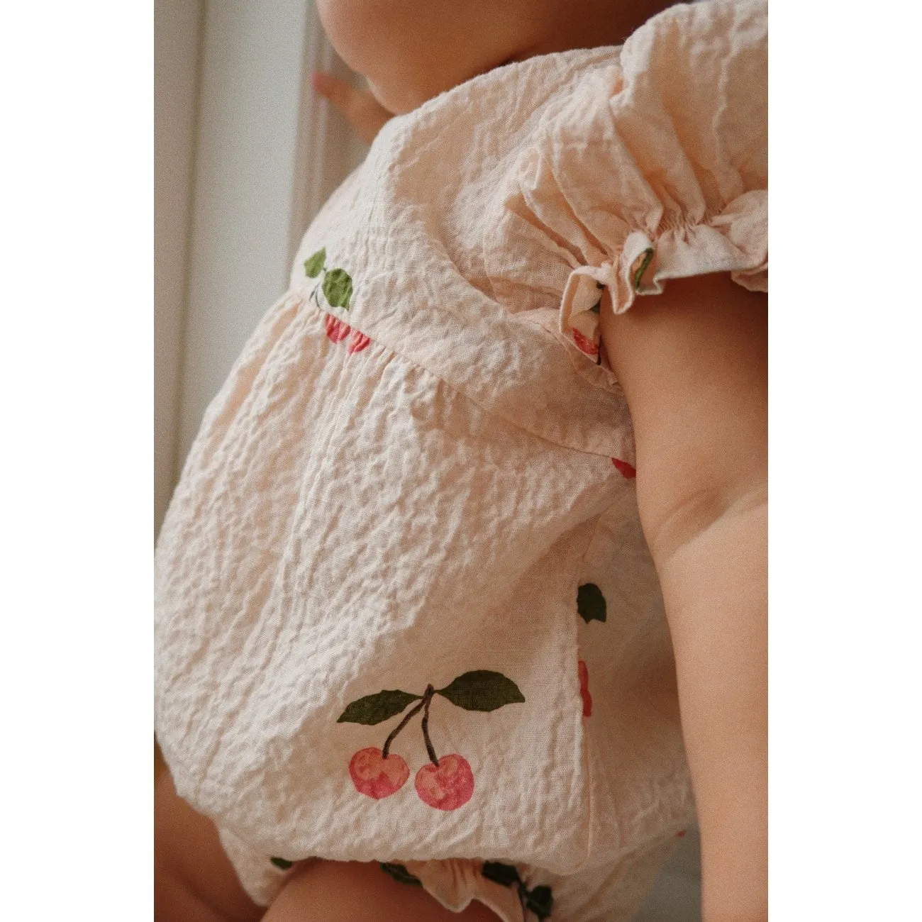 Konges Sljd Ma Grande Cerise Pink Vida Puff Sleeves Romper