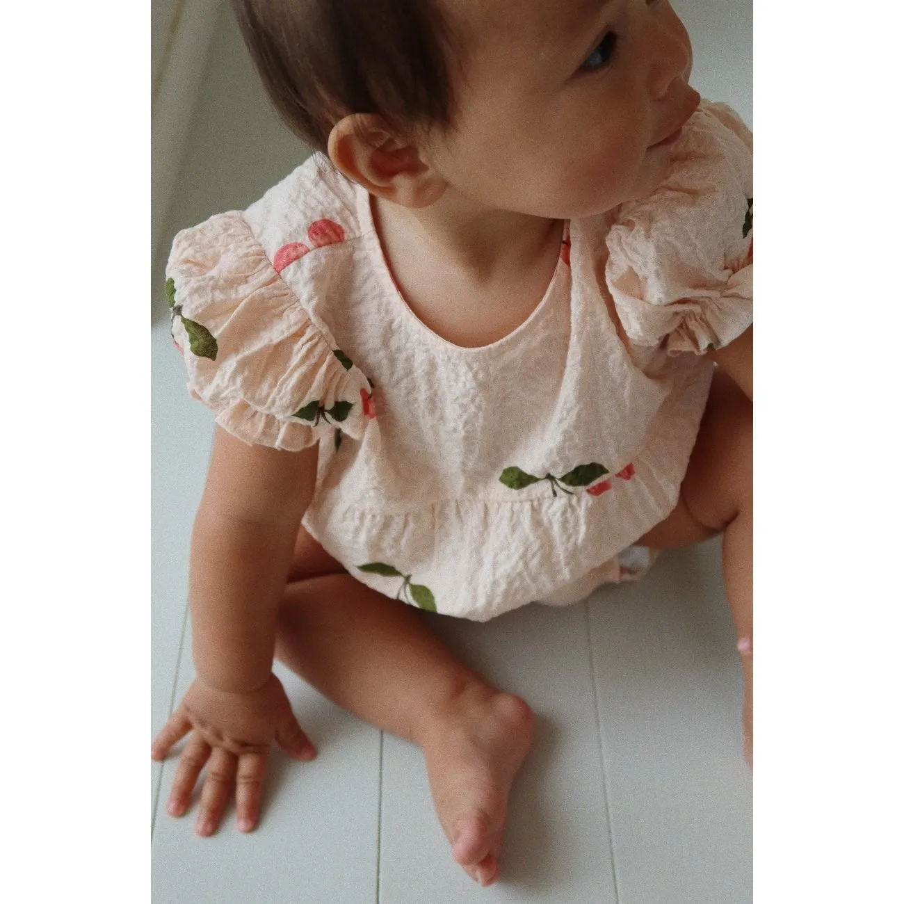 Konges Sljd Ma Grande Cerise Pink Vida Puff Sleeves Romper