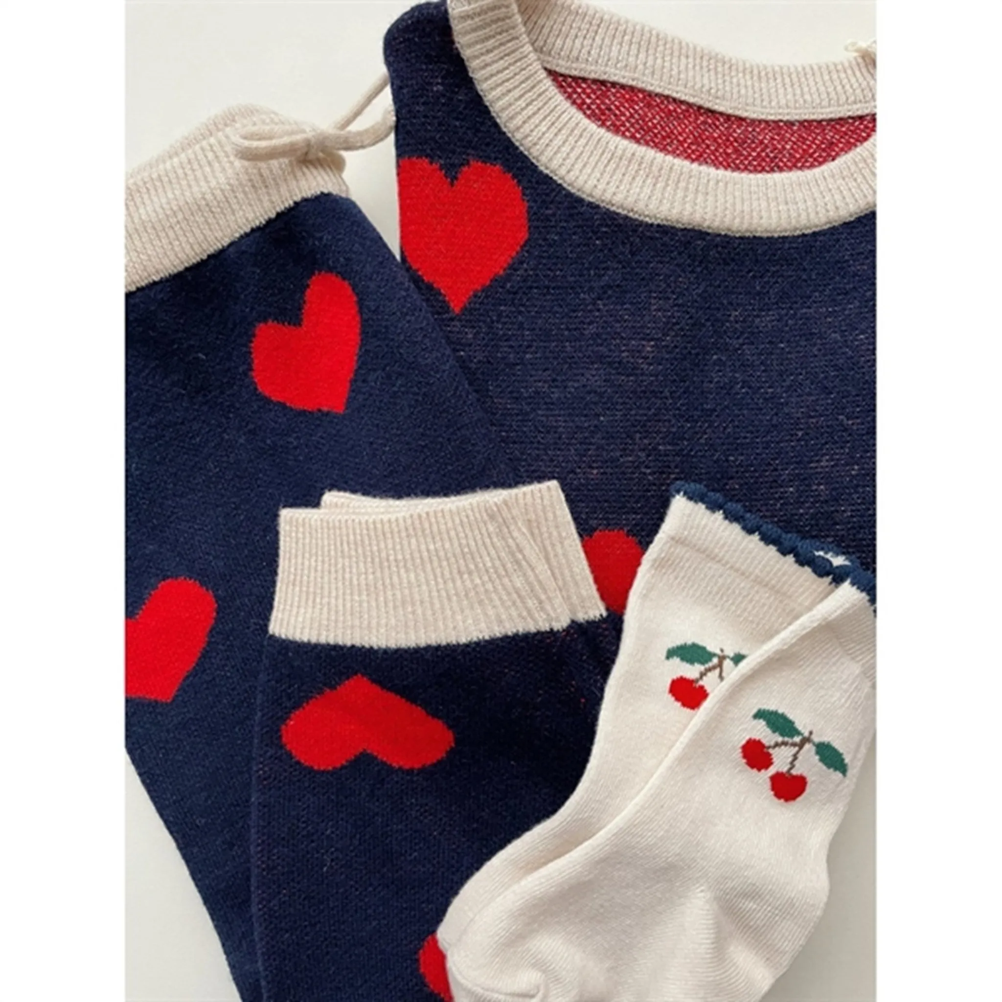 Konges Sljd Navy Heart Lapis Knit Blouse