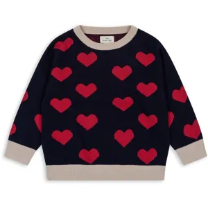 Konges Sljd Navy Heart Lapis Knit Blouse