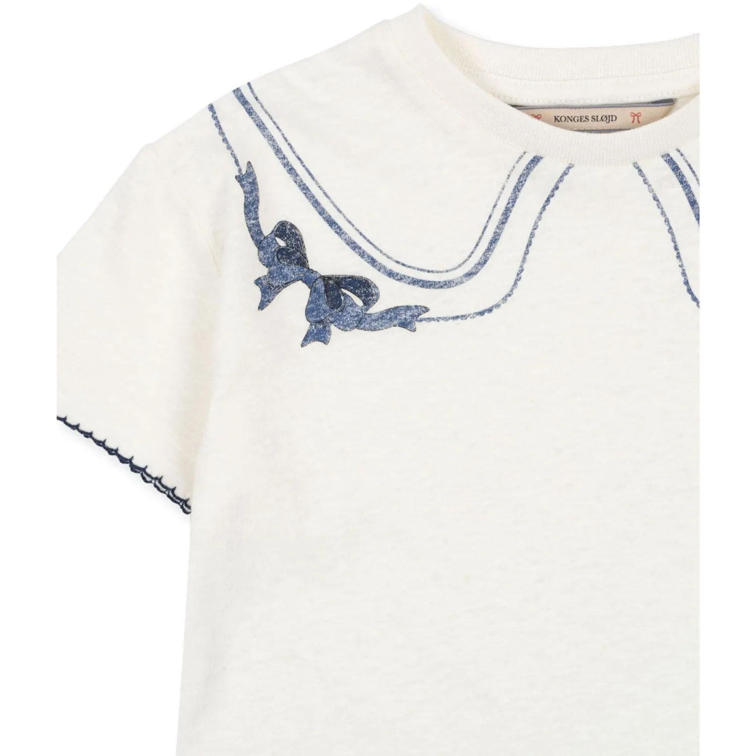 Konges Sljd Off White/Bow Collar Era Tee Ocs