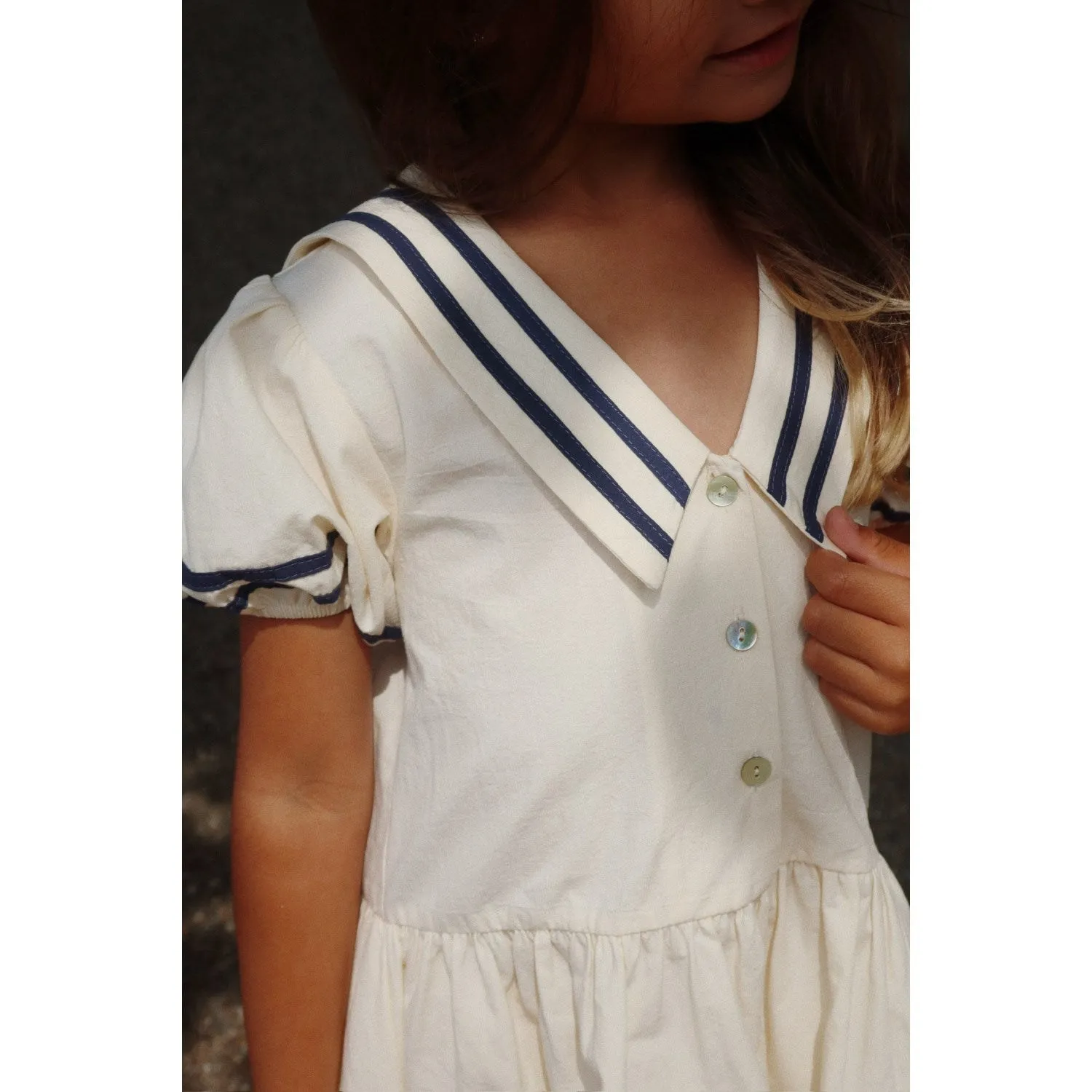 Konges Sljd Optic White Allie Sailor Dress Gots