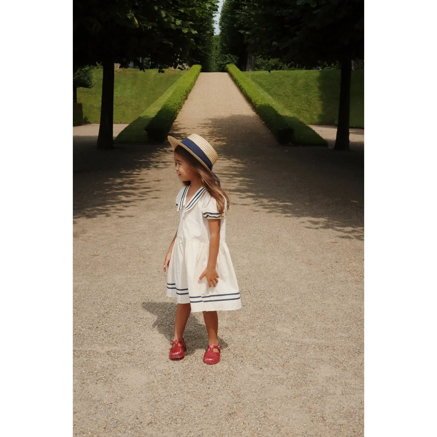 Konges Sljd Optic White Allie Sailor Dress Gots