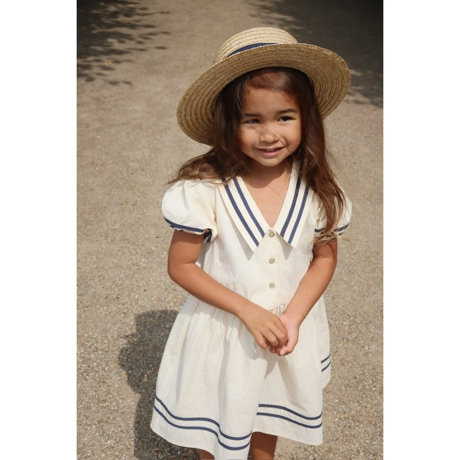 Konges Sljd Optic White Allie Sailor Dress Gots