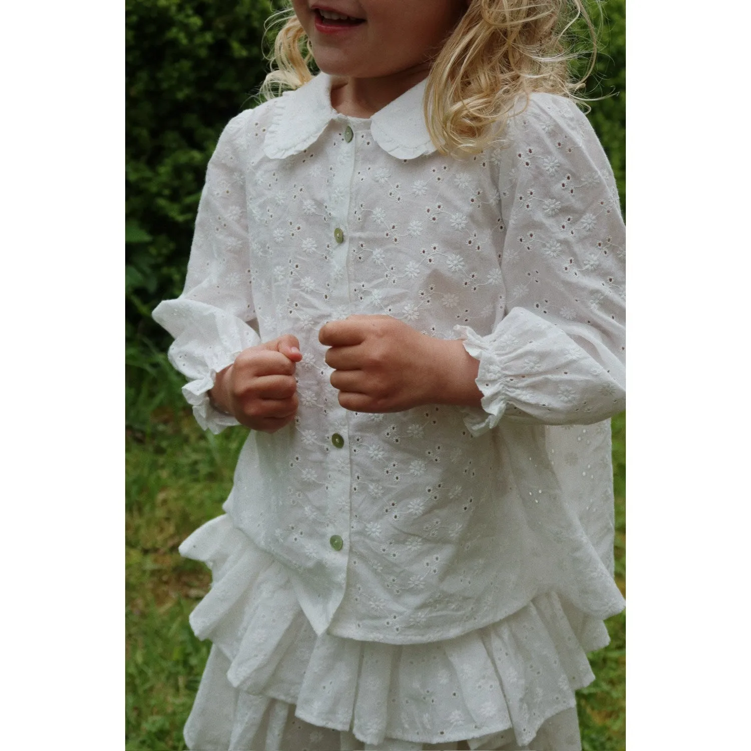 Konges Sljd Optic White Lacey Collar Shirt