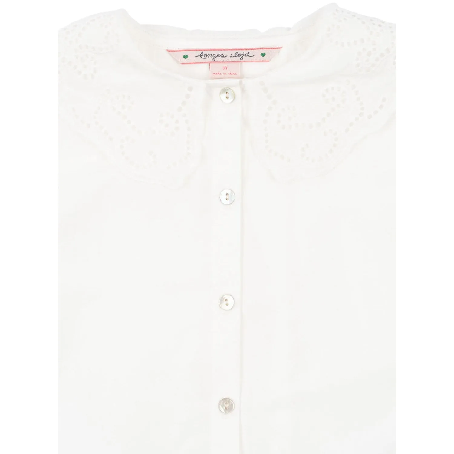 Konges Sljd Optic White Rilo Collar Shirt Gots