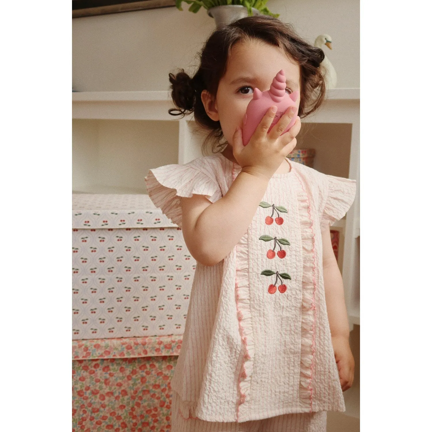Konges Sljd Peony Stripe Ellie Frill Top Gots