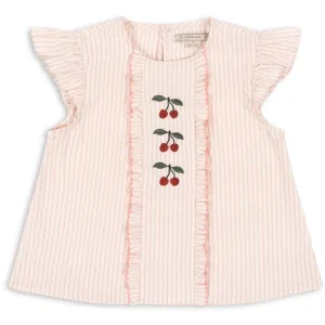 Konges Sljd Peony Stripe Ellie Frill Top Gots