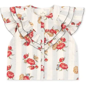 Konges Sljd Peony Stripe Kim Frill Shirt