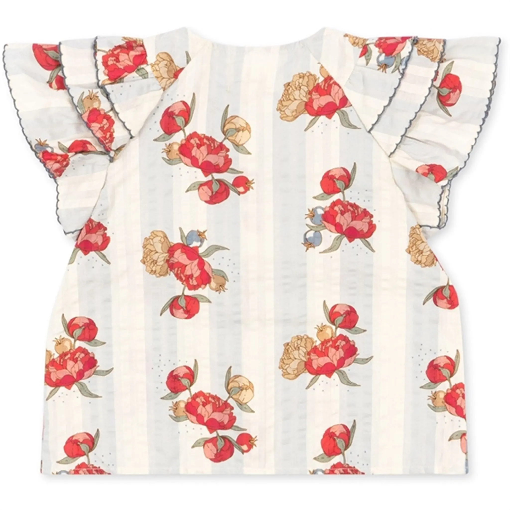 Konges Sljd Peony Stripe Kim Frill Shirt