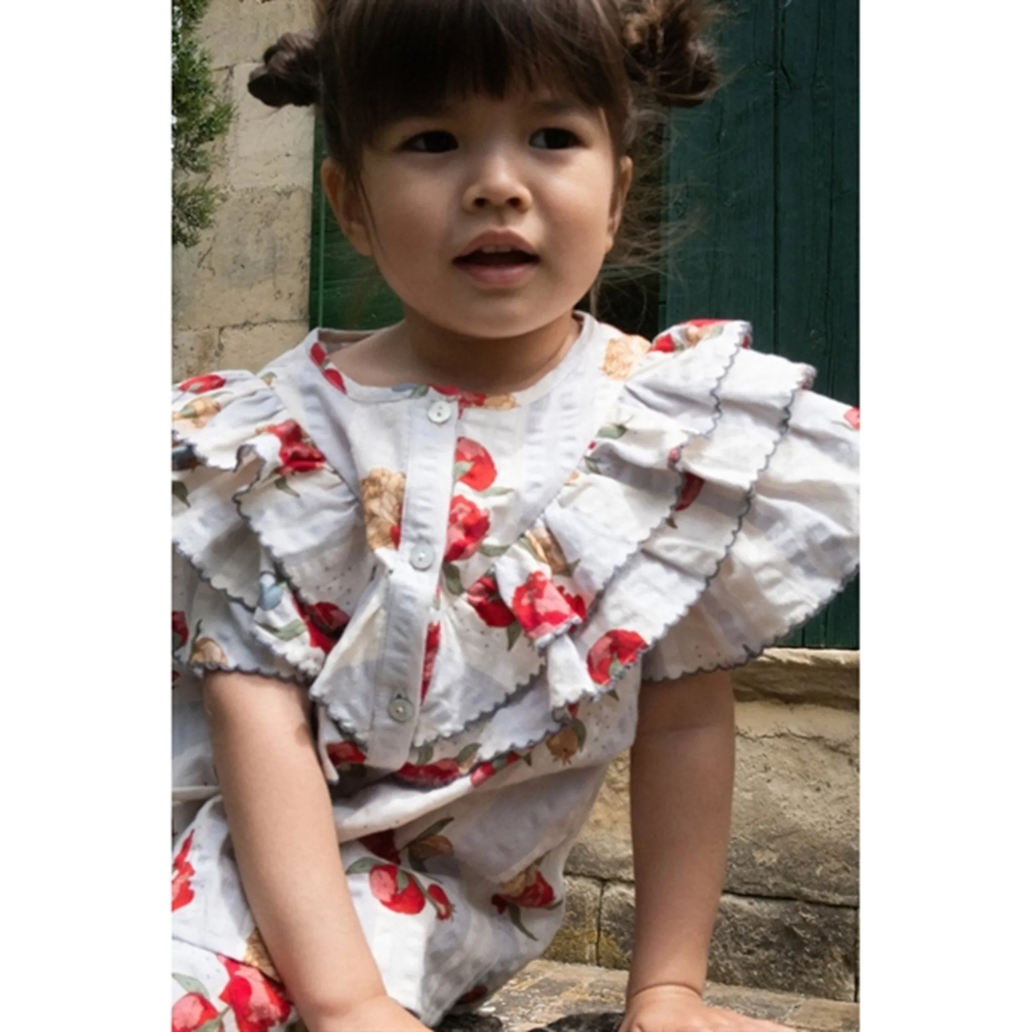 Konges Sljd Peony Stripe Kim Frill Shirt