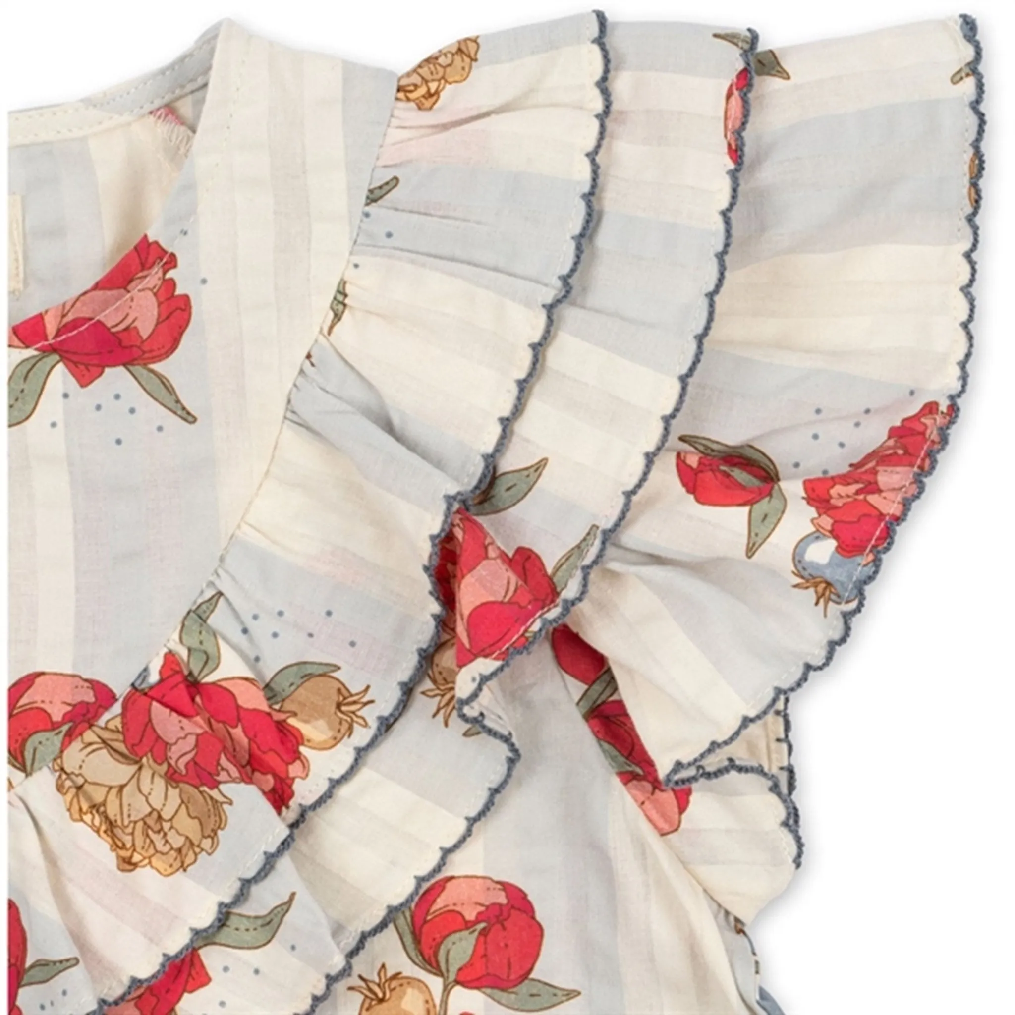Konges Sljd Peony Stripe Kim Frill Shirt